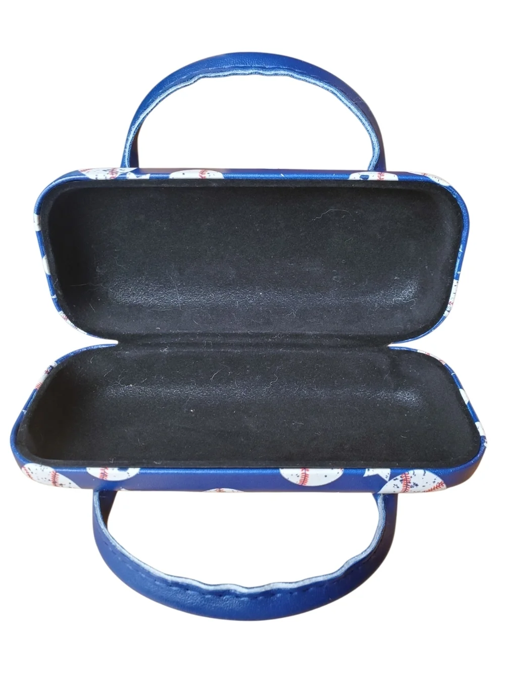 Blue Baseball Pattern Hard Shell Glasses Case